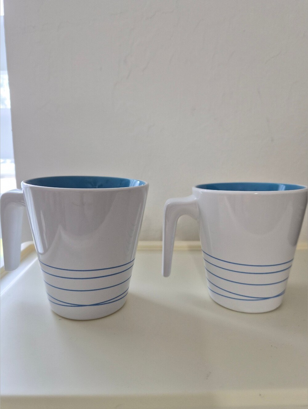 Ikea Hurrig Mugs Set Of 2 White And Blue